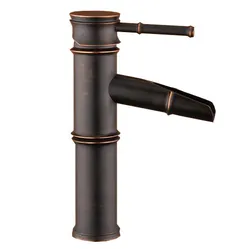 Oil Rubbed Bronze Single Handle Bamboo Style Bathroom Vessel Sink Basin Faucet Mixer Taps  anf042