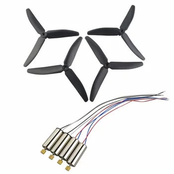 

Upgrade RC accessories 4PCS 3-leaf Blades & 4PCS motor for Hubsan X4 H502S H502E H502T H507A H216AAirplane-Black