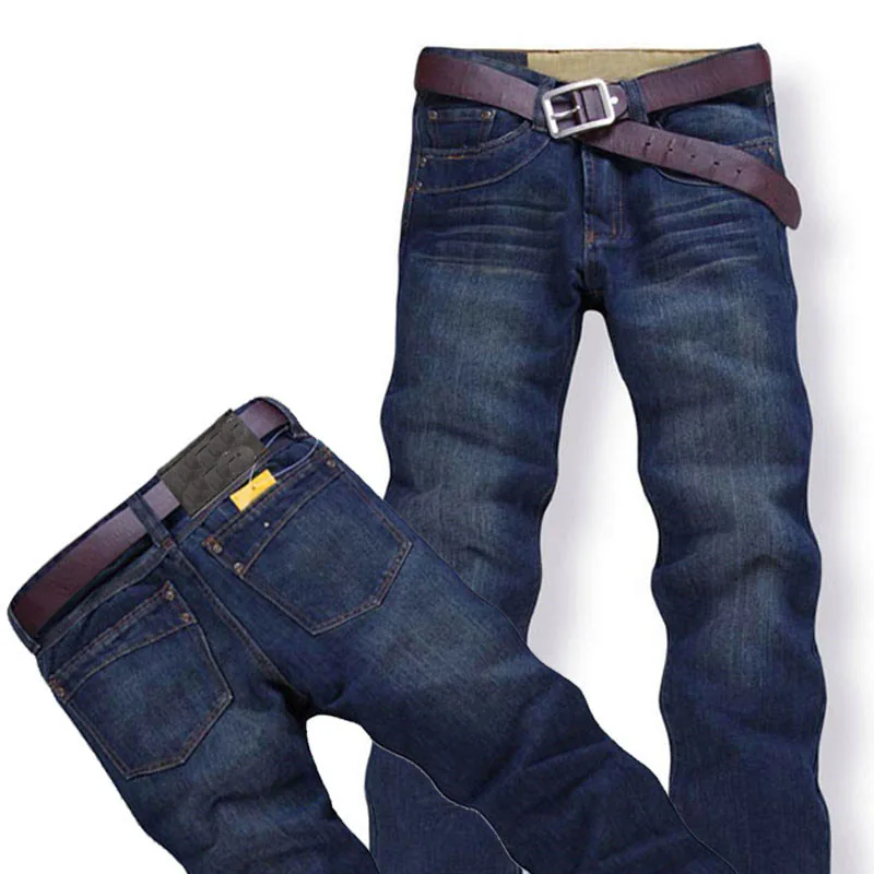 2018 Spring and Autumn new Large size jeans Male Loose Straight waist trousers Large Pocket Casual pants Size 28-42 44 46 48