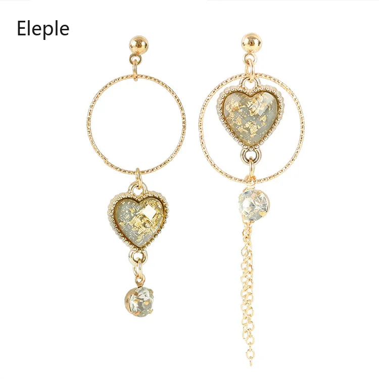 

Eleple Dropshipping Trendy Heart Shape Dangle Earrings for Woman Cubic Zirconia Fashion Jewelry Supplier C9E31