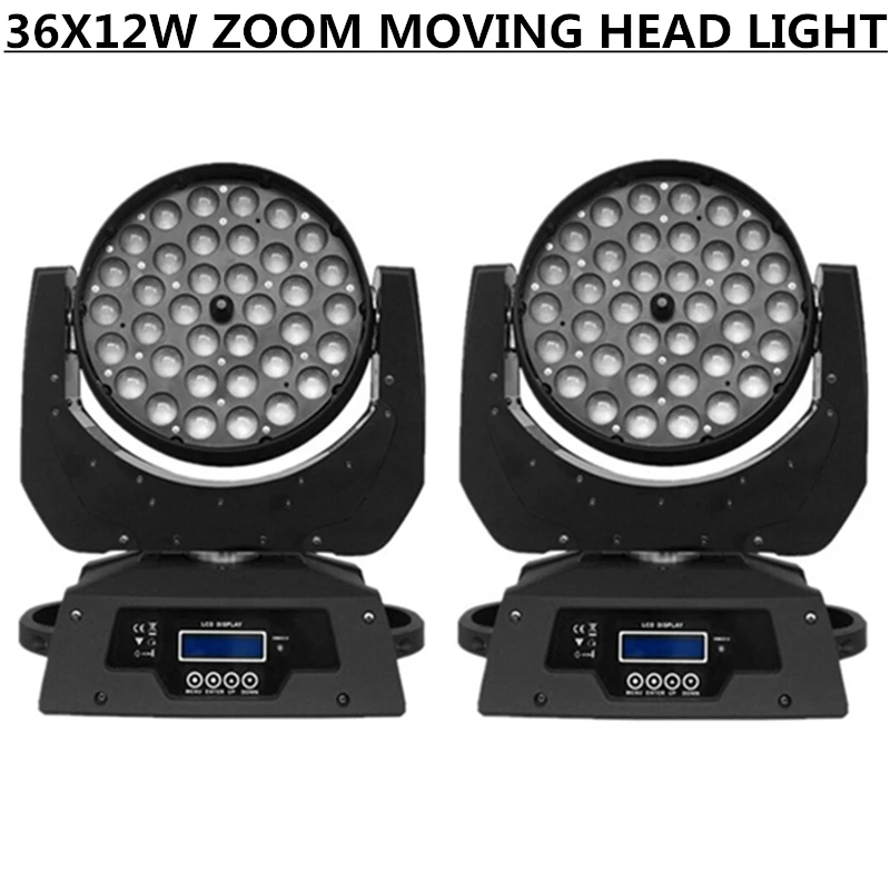 2pcs/ 36X12W zoom moving head light /rgbw 4in1 wash light/disc professional dj equipment 100% new | Лампы и освещение