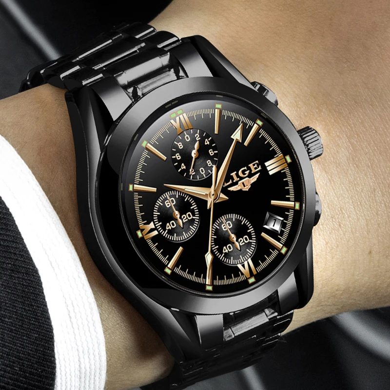 Relojes Hombre 2018 New LIGE Mens Watches Top Brand Luxury Fashion Business Quartz Watch Men Milita