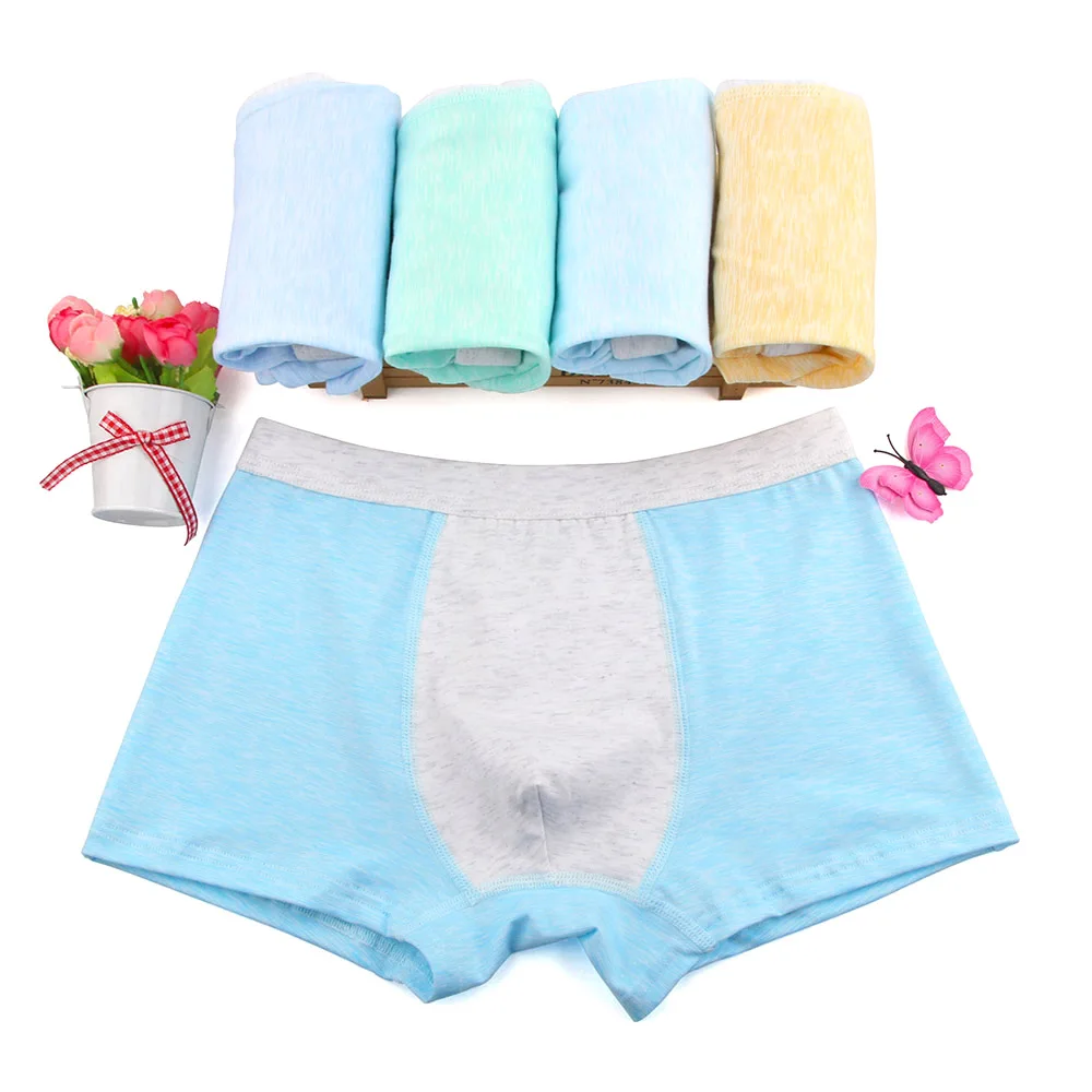 9-Random 3colors Детское нижнее белье для мальчиков из хлопка удобные Однотонные трусы-боксеры для мальчиков нижнее белье из 3 предметов для детей от 2 до 18 лет - Цвет: 9-Random 3colors
