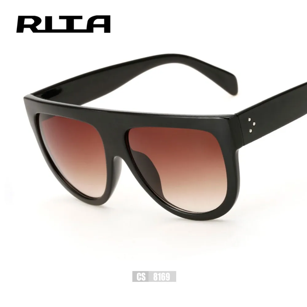 Fashion Women Big Frame Sunglasses Classic RITA Brand Designer Rivet Shades CS8169 Flat Top Oversize Shield Shape Glasses UV400 |