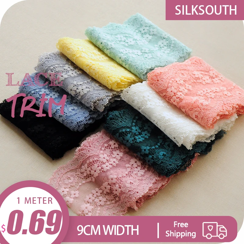 

10Meter Nine-color Hot Sale New Yellow White Elastic Soft Lace Handmade DIY Skirt Edge Accessories Material