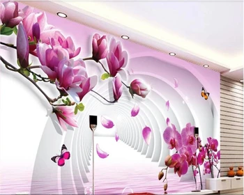 

beibehang Home Decor Sticker Beautiful Landscape Landscape Magnolia Flower Wallpaper Background Wall Wallpaper for Kids Room