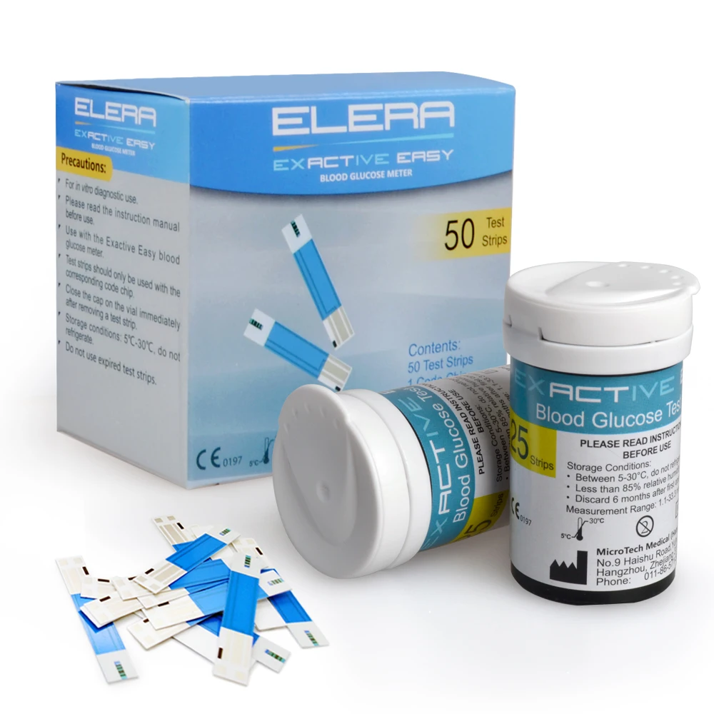 ELERA измеритель уровня глюкозы в крови аксессуары для монитора для диабетиков тест на глюкурез аксессуары для монитора 50 полосок+ 50 игл