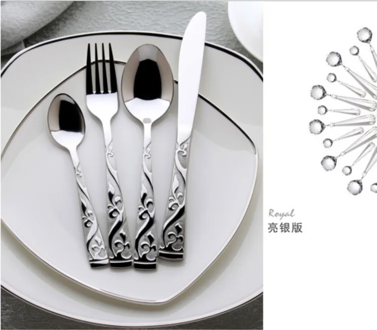 4 шт. набор из нержавеющей стали радужные столовые приборы нож для стейка вилка столовый набор Западная еда посуда набор посуды