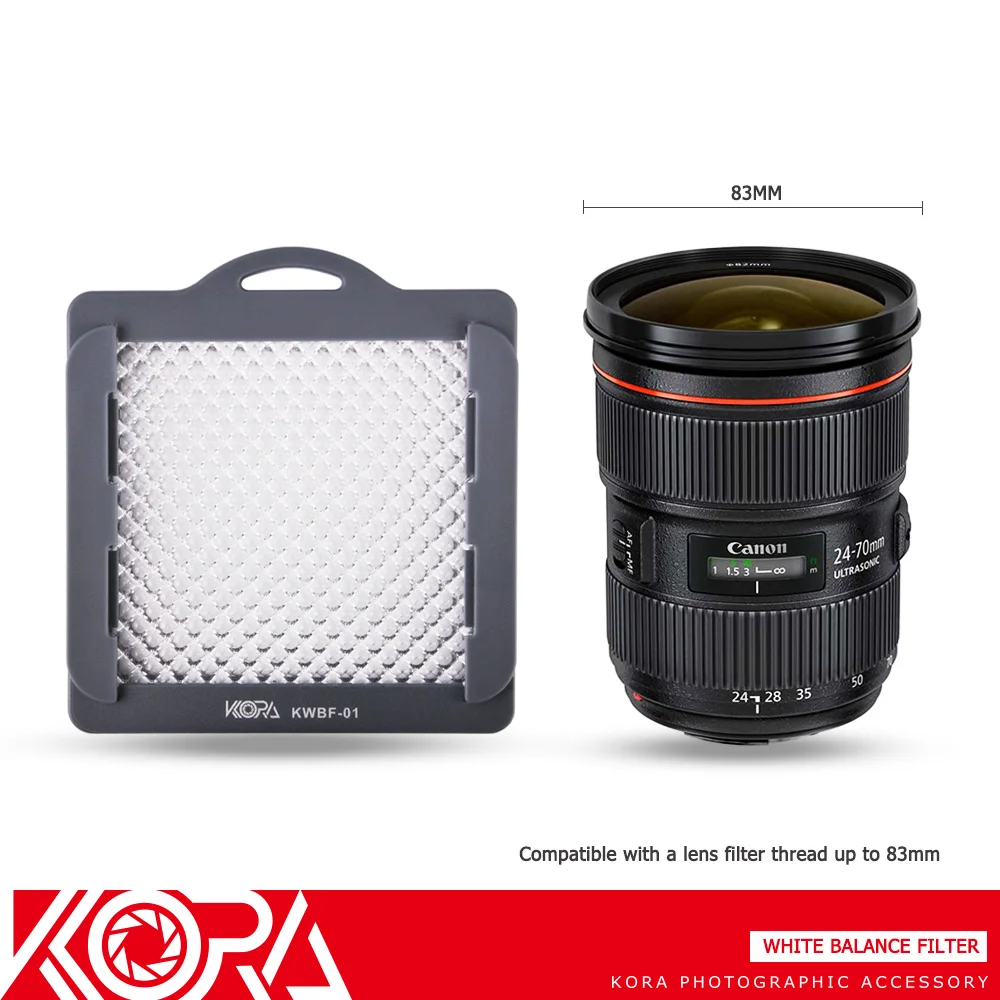 Kora KWBF 01Photography Профессиональный Баланс белого фильтр с ремешком Серые Карты для