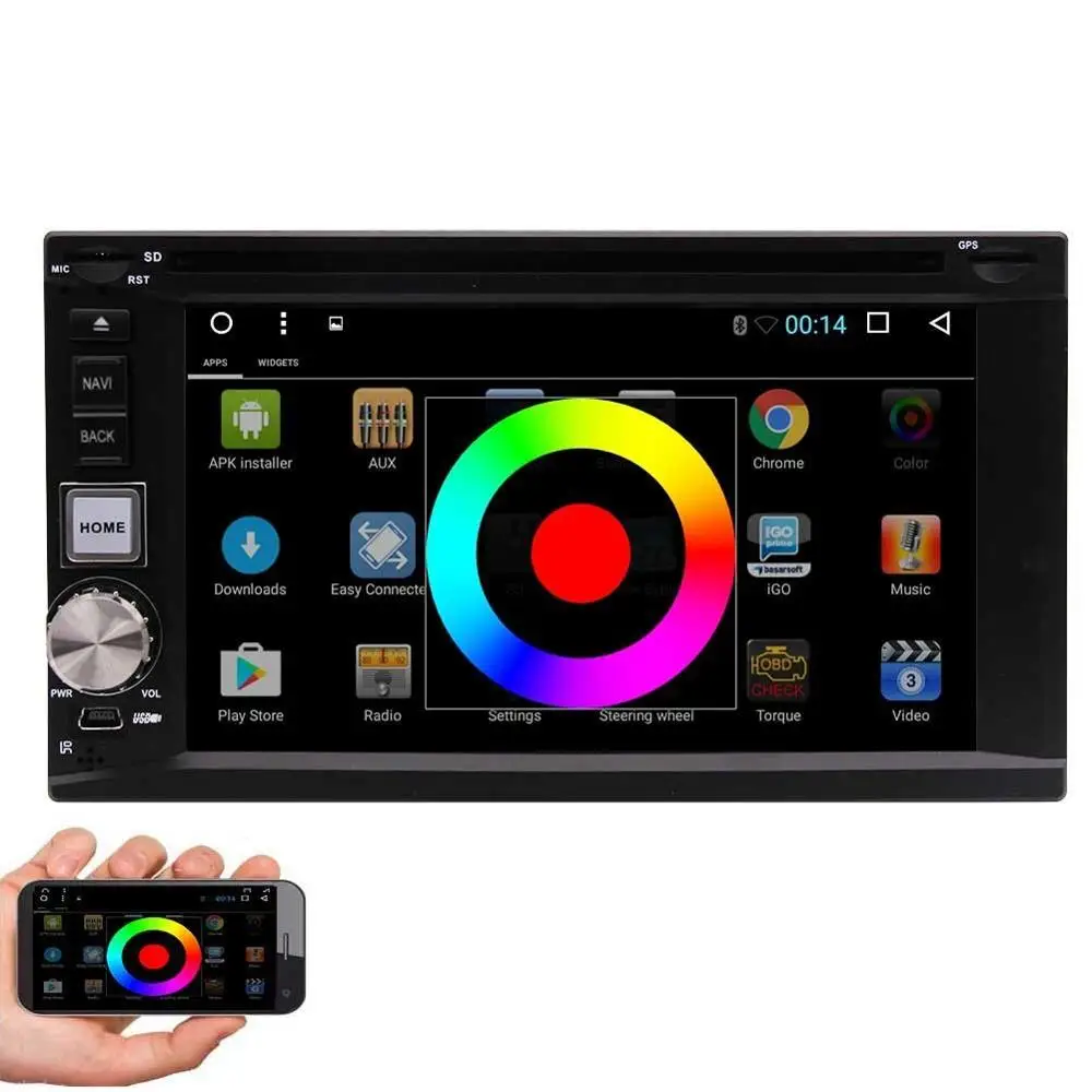 6 2 inch 2 Din Android Car Dvd Player Audio Stereo For Universal Gps Navigation Steering
