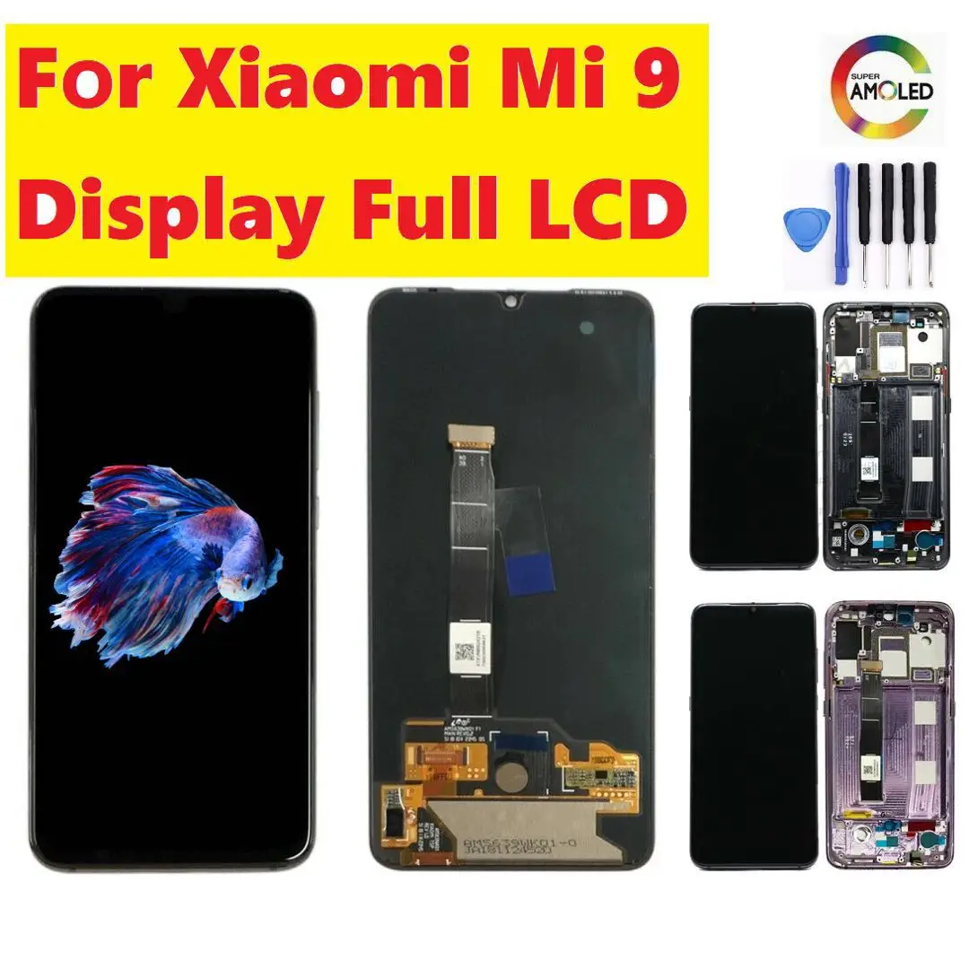 

AAA TFT screen and frame for xiaomi Mi 9 Mi9 LCD 6.39'' for Xiaomi 9 LCD touch screen digitizer components