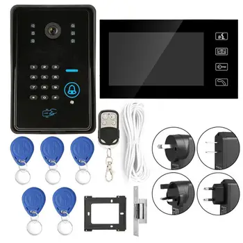 

door bell camera 7in RFID Password Video Door Phone Wired Intercom Doorbell Kit With NO Lock 806MJIDS11