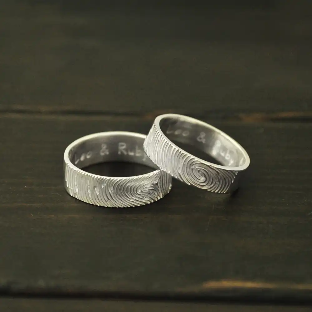 Personalized Fingerprint Ring Actual Fingerpring For S Actual Fingerpring Ring For S