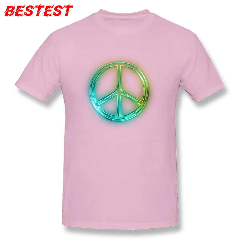 Geek O-Neck T Shirts Lovers Day T Shirt Short Sleeve New Arrival All Cotton Funny Tops & Tees Casual Men Top Quality 0818yglowing green neon icon symbols peace sign  pink