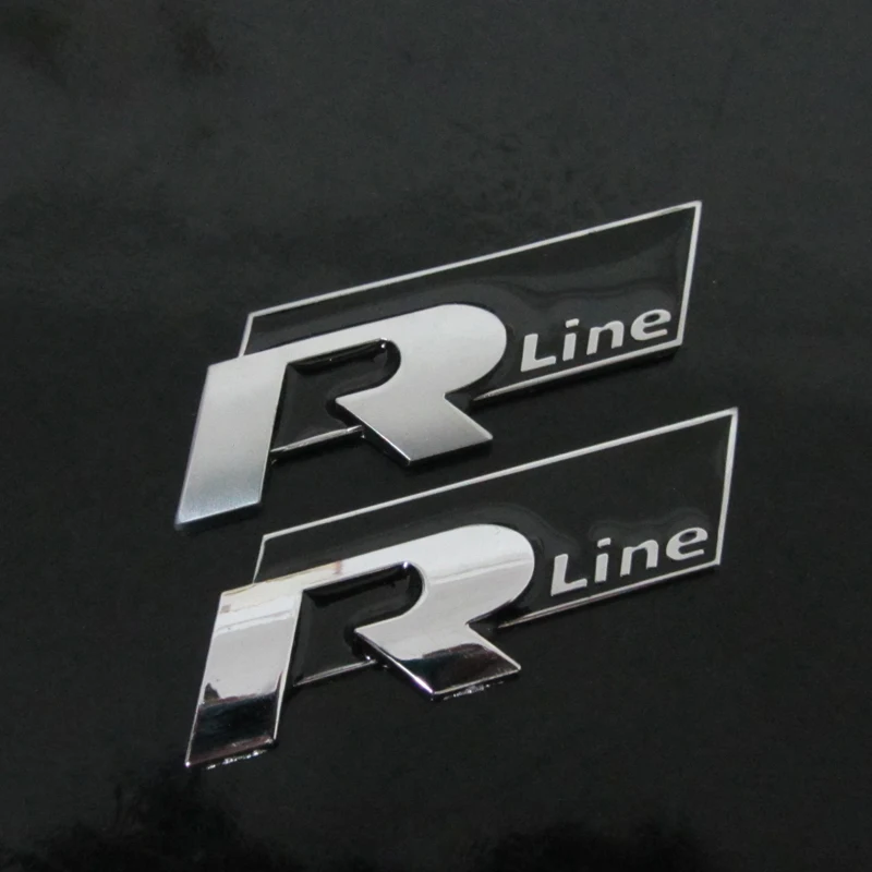 Automobiles Motorcycles Styling Accessories R-Line Trunk Emblem RLINE Side Logo Stickers For Car Doors Taillights 7.5X2.5cm