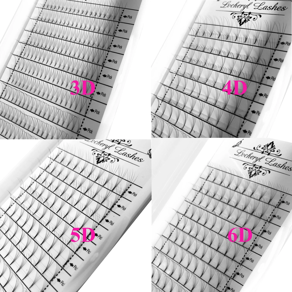 

Lvcheryl 1pcs Russian Volume Eyelashes Extension 12Lines/tray 3d 4d 5d 6d Heat Bonded Pre Made Fans Faux Mink Premade Eyelashes