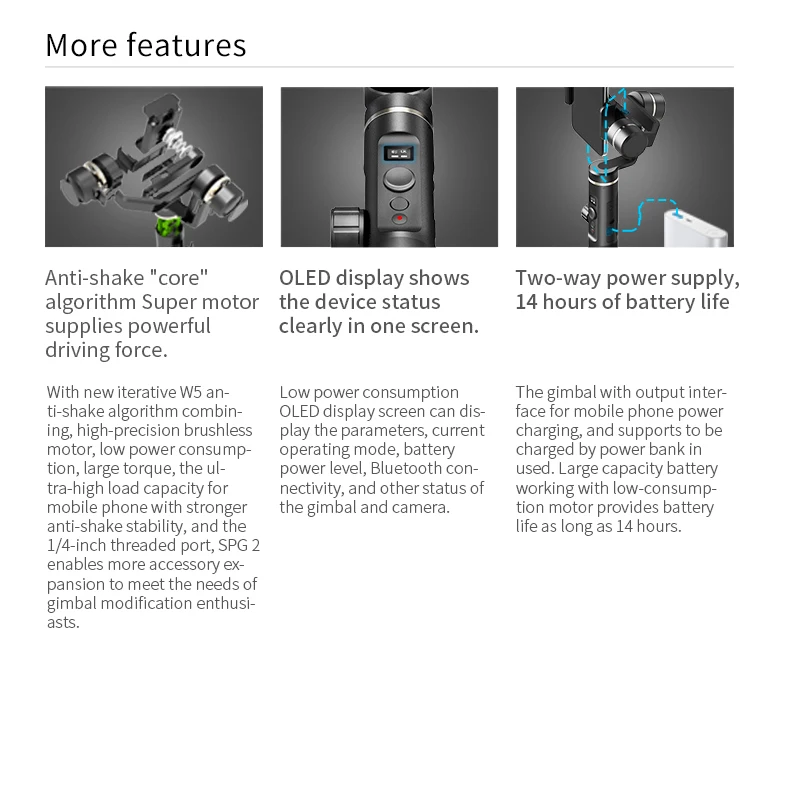  FeiyuTech New SPG2 3-Axis Handheld Stabilizer Gimbal for Smartphone iphone X 8 7 OPPO Samsung Note 