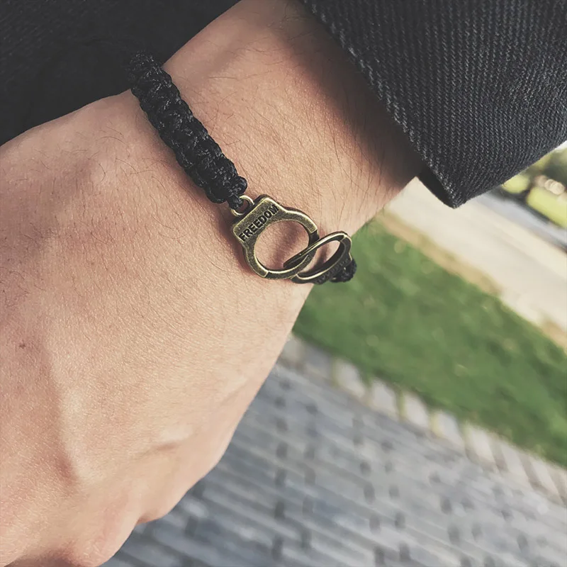 Adjustable Vintage Handmade Bracelet Men Jewelry Handcuffs Charm Bracelet for Women Accessories Friendship Girl Couple Bracelets