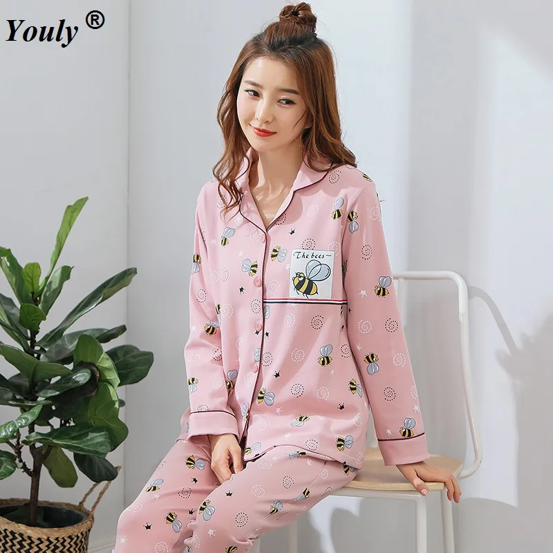 

Women Winter Pajama Set Soft Printing pijama Home Pyjamas Woman Cotton Pyjama Set Sleepwear Plus Size Pajamas For Women homewear