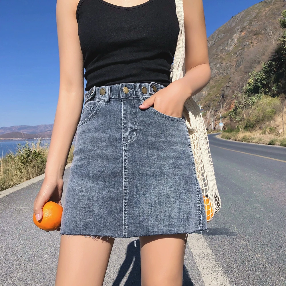 denim skirts for small waist big hips