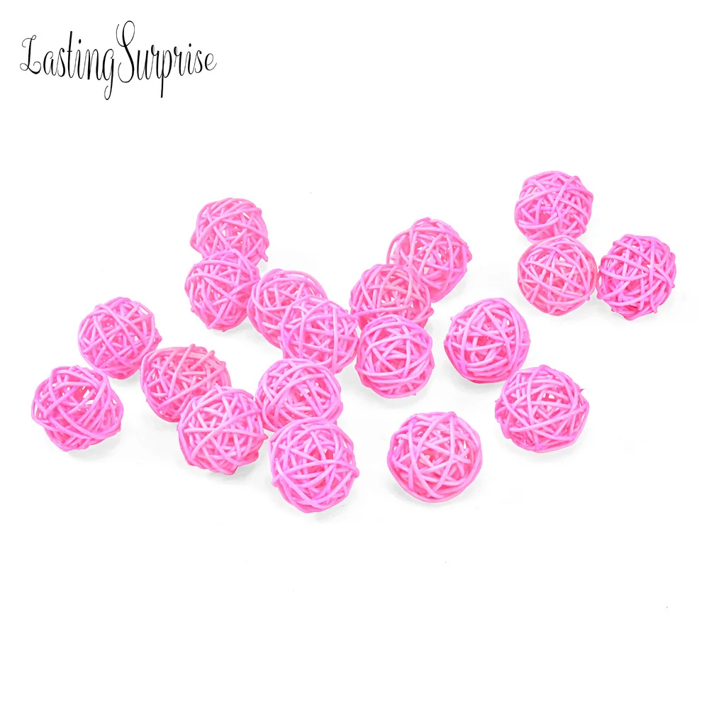 20pcs 3cm Mix Color Wedding Decorative Rattan Ball,Christmas Decor Home Ornament / Diameter Home Birthday Party Decorations Kids