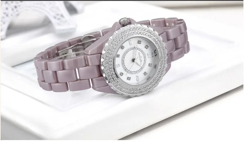 MELISSA Brand Designer Full Ceramic Bracelet Watch Healthy Anti-allergy Women Dress Wristwatch Crystals Reloj Montre Femme F8011