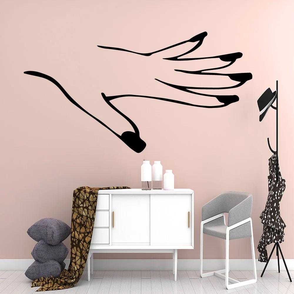 Cartoon hand nail salon Vinyl Kitchen Wall Stickers Wallpaper For Kids Rooms Home Decor Wall Decal Home Decor