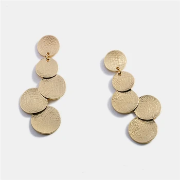 

Fashion Earrings for Women 2019 Statement Earings Long Irregular Multi-layer Round Circle Vintage Geometric Metal Earrings EB267