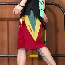 Стильные мужские и женские шорты в стиле панк с пятью точками, летние, повседневные, эффектные, цветные и вельветовые шорты с завязками