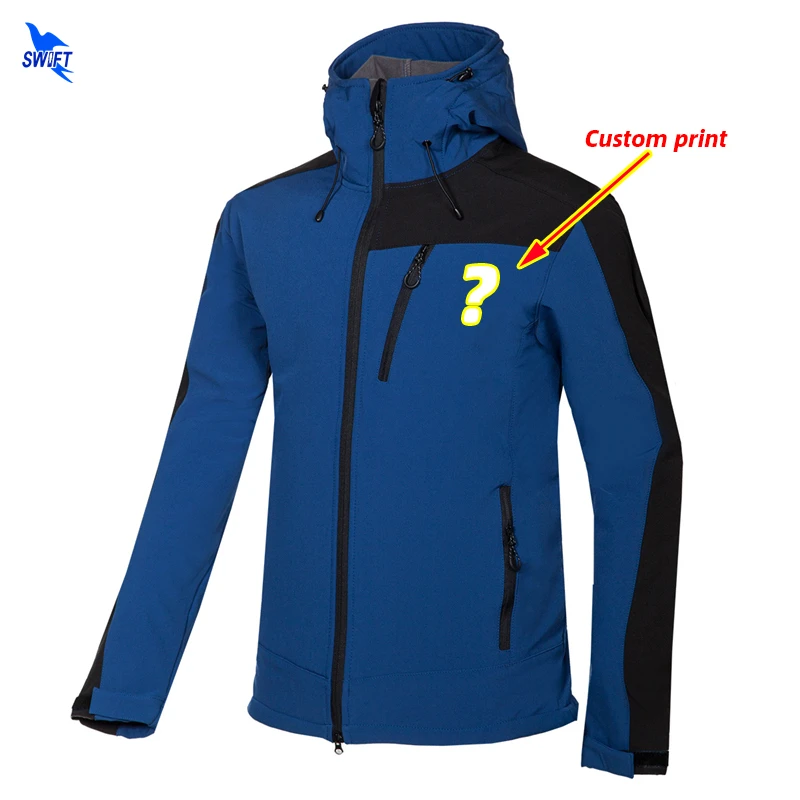 مخصص طباعة هوديي معطف طويل الرقبة الرجال Windstopper للماء الملابس والمشي في الهواء الطلق الرياضة الشتاء الصيد الصيد تزلج معاطف