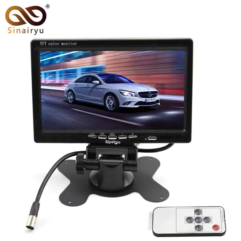 

Sinairyu 7" HD Digital Screen 800*480 Car Rear View Parking Monitor TFT Color LCD Auto Headrest Monitor With 2 Video Input