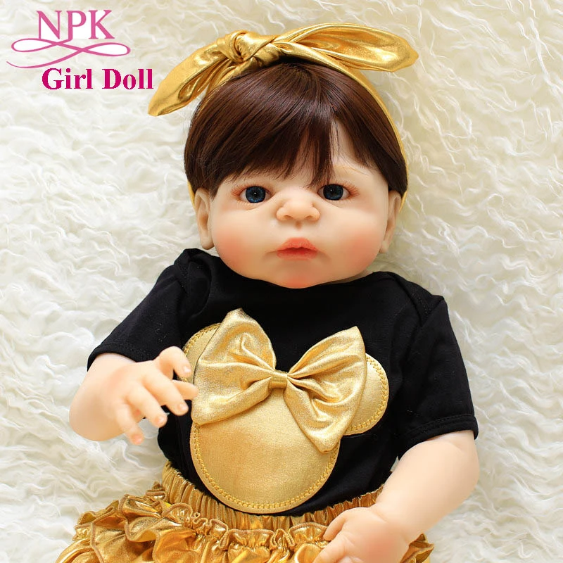 Npk 57 Cm Completa Silicone Bebes Reborn Boneca Real Vivo Bebe Recem Nascido Meninas Com Bonito Mickey Roupas High End Presente De Aniversario Criancas Brinquedos Bonecas Aliexpress