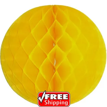 

20pcs Yellow Tissue Paper Honeycomb Balls Flowers Lantern,Mini Small Large Room Party Decorations-4",6",8",10",12",14",16"(40cm)