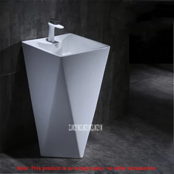 

High-quality Balcony Ceramic Basin Household Integral Pedestal Basin Modern Simplicity Floor-standing Bathroom Washbasin 10020