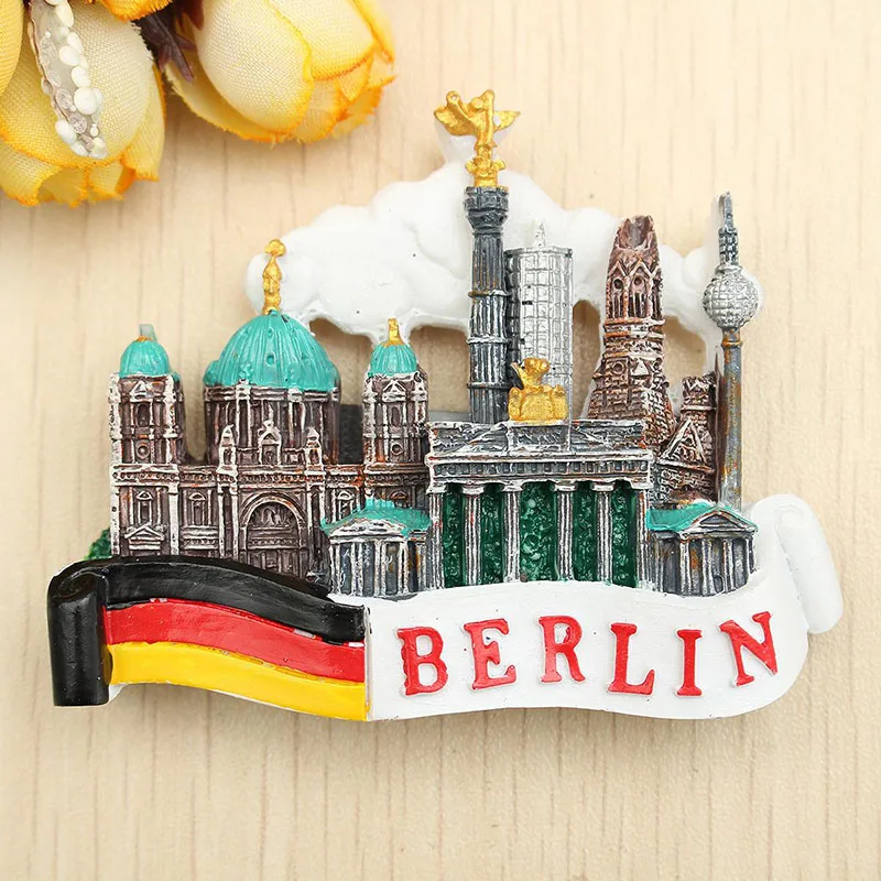 Berlin The Wall Germany Fridge Magnet Travel Souvenirs Handmade 3D Resin Refrigerator Magnetic Stickers Home Decoration