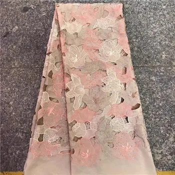 

New design Sequined African French Mesh Net Lace Fabric For Evening Party Dress Fabrics 2018 Nigeria Sequins Voile ZF12