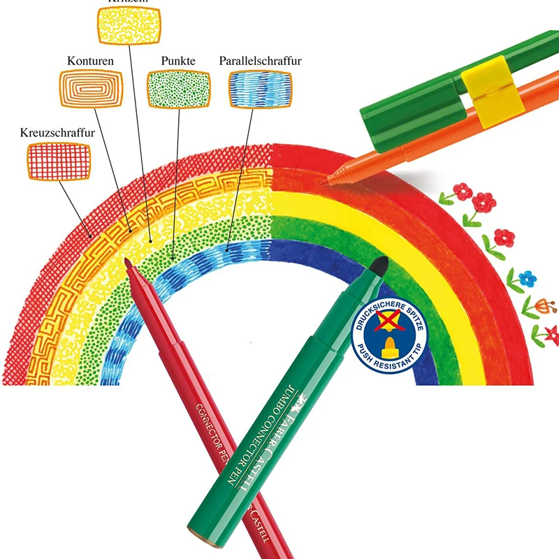 Faber Castell разъем маркер для детская клипса на Цветной картина эскизная ручка 10/20 Вт, 30 Вт/40/60/80 Цвета Aquarell маркер