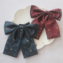 Цветочная вышивка в полоску, консервативный стиль, британская японская школьная форма для девочек и мальчиков, школьная форма для японской средней школы с галстуком-бабочкой, галстук для студентов, косплей