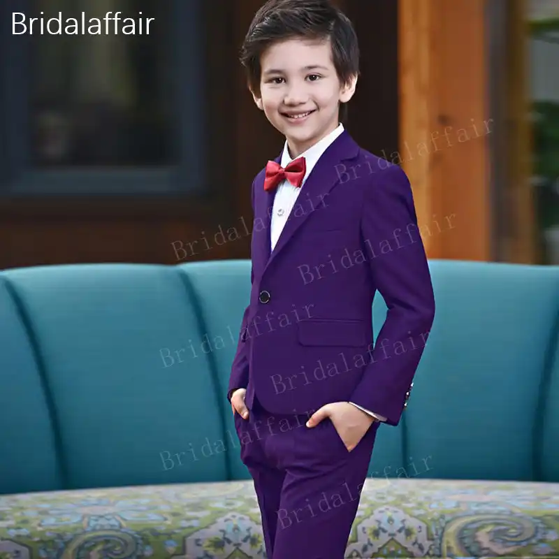 kuson anzuge blazer kinder anzug lila prom hochzeit junge smoking kinder kleidung set formale manner anzug 3pcs 2018 jacke hose weste suits aliexpress