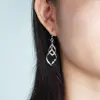 Pendientes de gota de borla trenzados de Plata de Ley 925 para mujeres pendientes colgantes de doble capa de regalo de joyería fina de moda (Centro de Lam fong) ► Foto 2/6