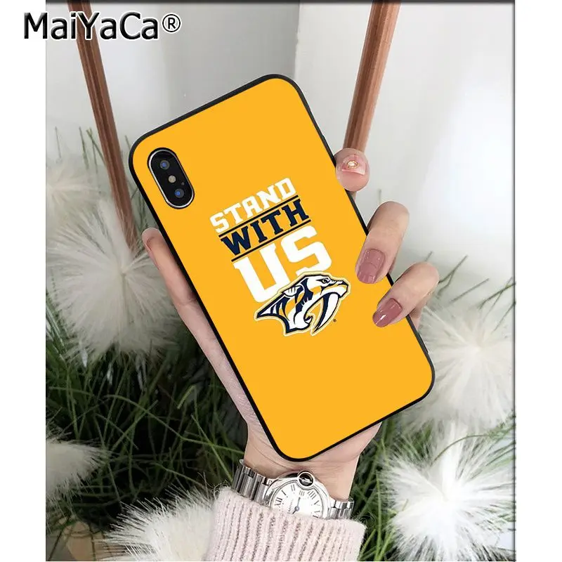 MaiYaCa Nashville Predators ТПУ Мягкие аксессуары для телефонов чехол для телефона для iPhone 5 5Sx 6 7 7plus 8 8Plus X XS MAX XR