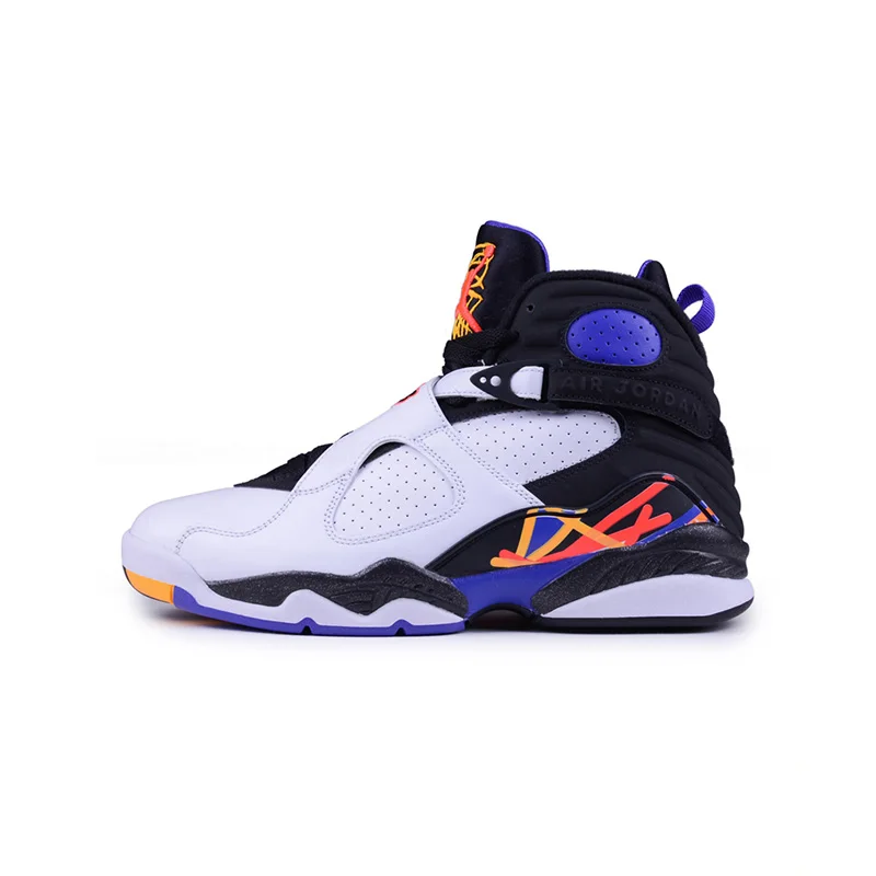 

White Jordan Retro 8 Men Basketball Shoes Aqua Chrome COUNTDOWN PACK Three Peat Athletic Outdoor Sport Sneakers 41-46