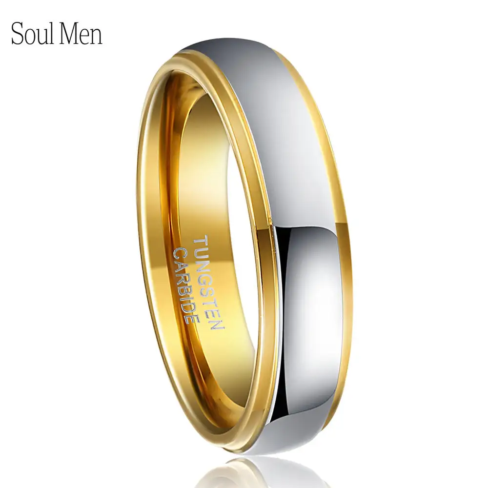 6mm Classic Dome Stainless Steel Wedding Band Sizes 7 to 13