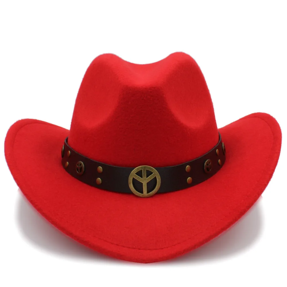 Женская шерстяная открытая западная ковбойская шляпа для леди Cowgirl Jazz Equestrian Sombrero Hombre cap размер 56-58 см