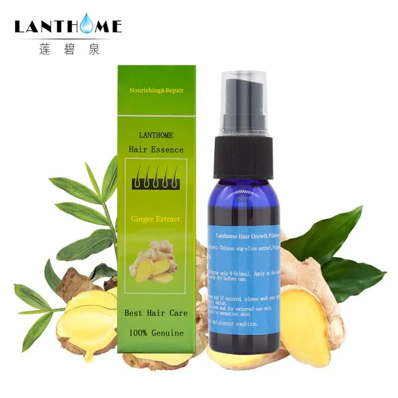 

LANTHOME 30ml Pure Ginger Oil Hair Growth Essence Hair Regrowth Liquid Serum Anti Hair Loss Product Damaged Hair Repair Nourish