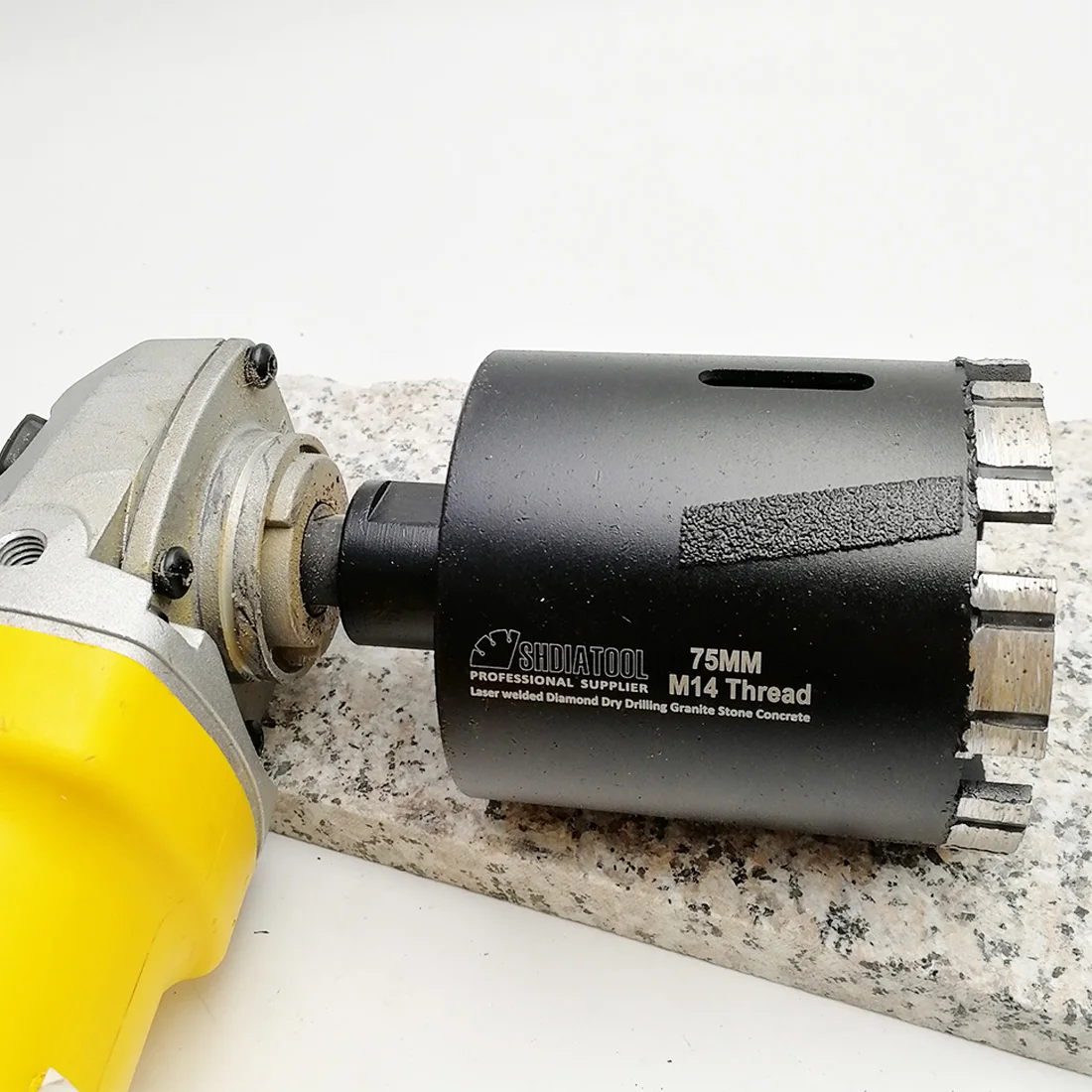 SHDIATOOL 1pc M14 Dia75mm Laser Welded Diamond Dry Drilling Core Bit With Side Protection Hole Saw Hard Granite Marble Drill Bit