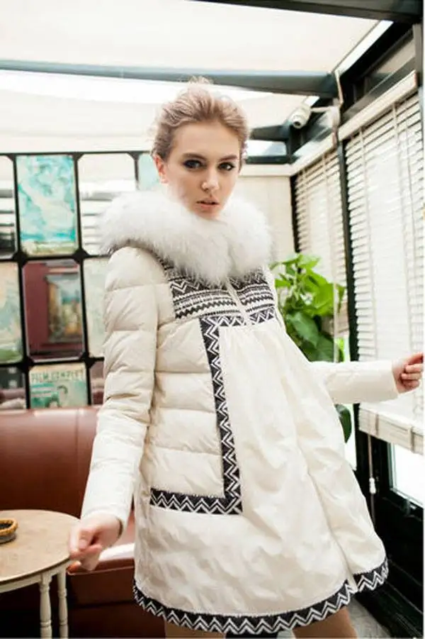 

New arrival women's loosely down coat fur collar down jacket pregnant woman winter coat plus size jackets A1310