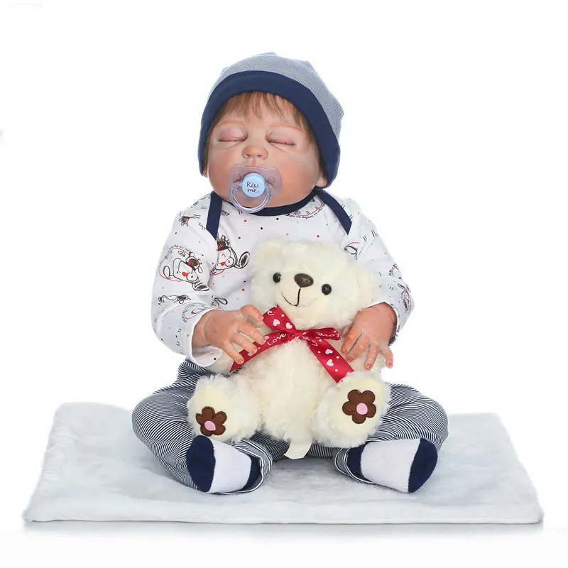 

55cm/22'' Lifelike Full Body Silicone Vinyl Reborn Baby Doll Boy Girl Newborn Dolls Toy Collection Gift
