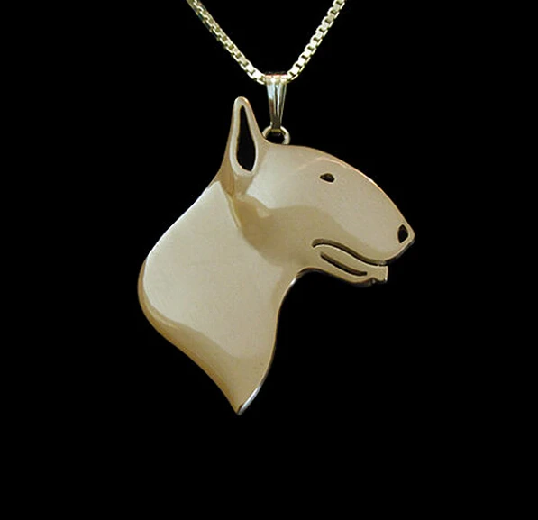 wholesale cartoon Boho Chic Alloy bull terrier necklace dog pendant jewelry golden colors plated 12pcs/lot