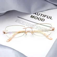 Blu-Ray близость очки женские чисто бескаркасные очки женские драгоценные камни обрезаны Золотые очки женские очки по рецепту